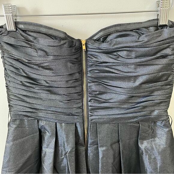 Calvin Klein Navy Gold Shimmer Sweetheart Neckline Bubble Skirt Mini Dress - Picture 4 of 8